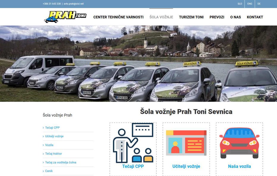 Fotografija: Pri Prahovih se na spletni strani trenutno še bolj ukvarjajo s prevozi in ukom vožnje. FOTO: Avto-prah.si