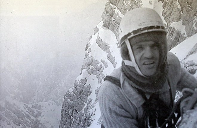 Edini še živi zmagovalec prvega zimskega plezanja Čopovega stebra je Tone Sazonov - Tonač. Foto: Stane Belak Šrauf