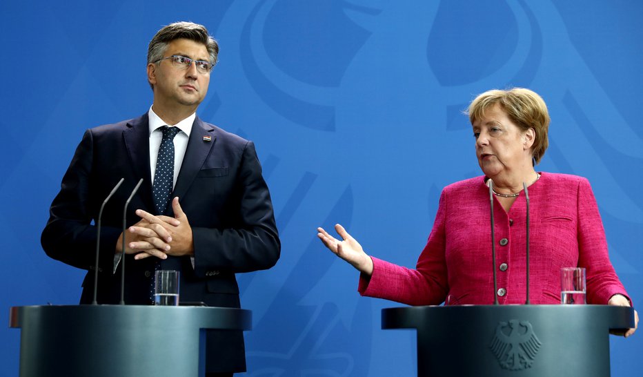 Fotografija: Andrej Plenković je bil nedavno pri nemški kanclerki Angeli Merkel, s katero sta govorila tudi o vstopu Hrvaške v schengen. FOTO: Reuters