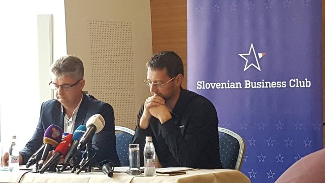 Novinarska konferenca <em>Kluba slovenskih podjetnikov</em>. Na fotografiji Jure Knez in Goran Novković. FOTO: N. K.