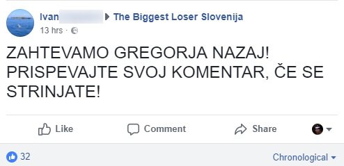 Fotografija: The Biggest Loser Slovenija. FOTO: Facebook