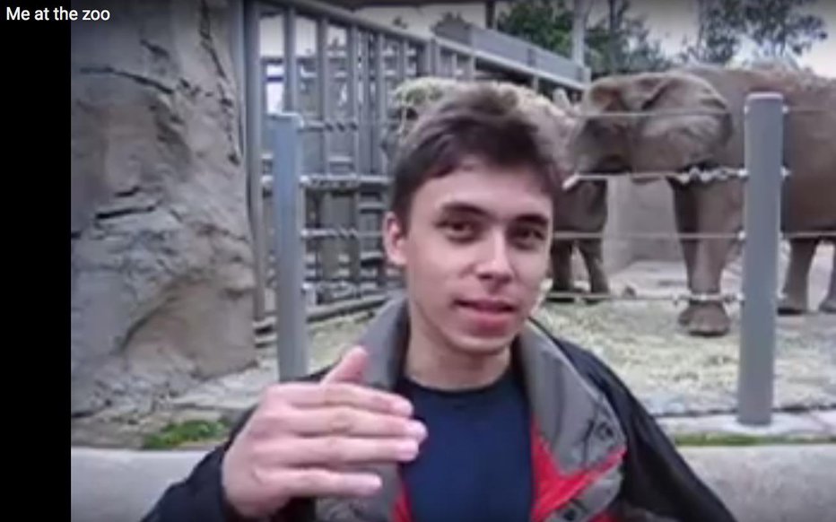 Fotografija: Me at the zoo je prvi video, ki je bil naložen na youtube. FOTO: posnetek zaslona