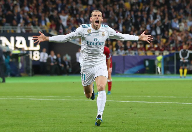 Bale je takole proslavljal enega svojih zadetkov. FOTO: Hannah Mckay, Reuters