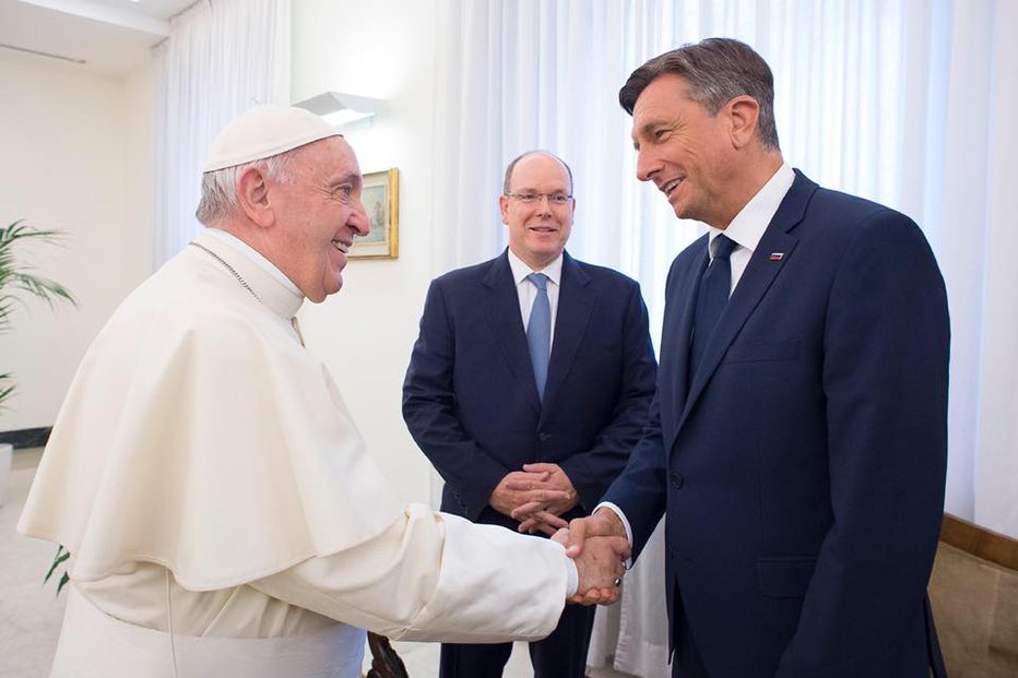 Fotografija: Papež Frančišek in predsednik Borut Pahor. FOTO: Facebook