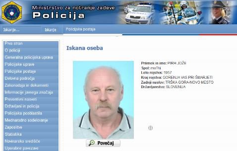 Fotografija: Na spletnih straneh slovenske policije