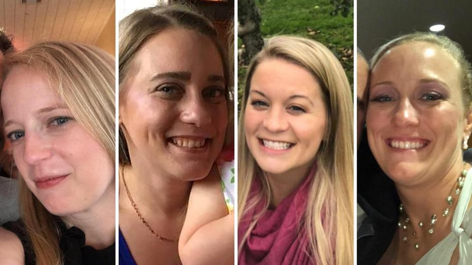 Fotografija: Štiri sestre, ki so umrle v nesreči: Mary Dyson, Abby Jackson, Amy Steenburg in Allison King. FOTO: Facebook