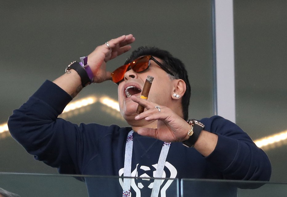 Fotografija: Tako živčno je Diego Maradona spremljal Argentino na letošnjem SP v Rusiji. FOTO: Reuters