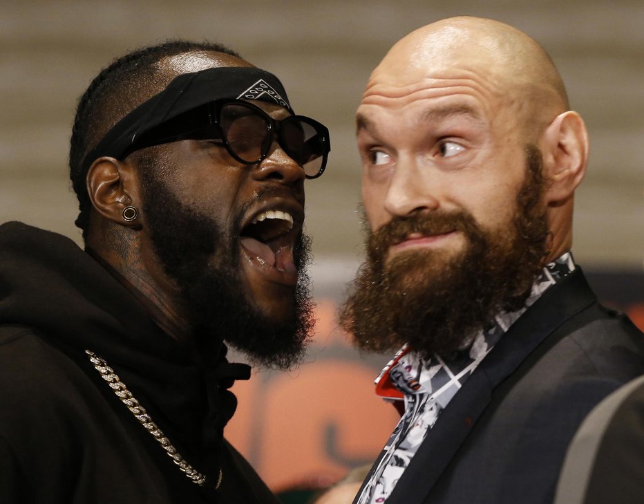 Fotografija: Američan Deontay Wilder (levo) in Britanec Tyson Fury napovedujeta nepozaben boksarski obračun. FOTO: AP