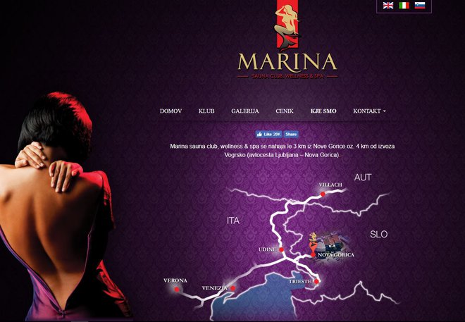 Spletna stran kluba Marina. FOTO: spletna stran kluba
