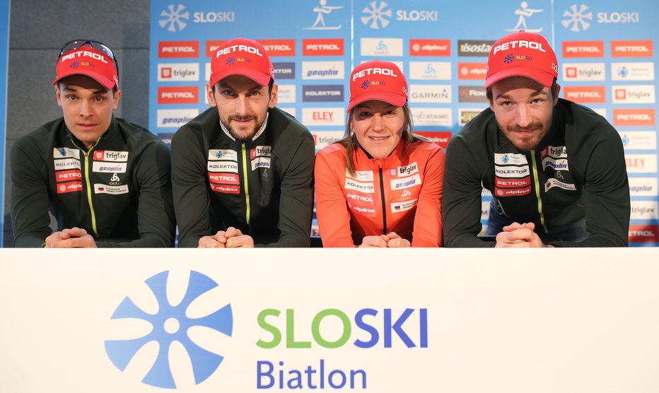 Fotografija: Kljub slabi beri pri reprezentanci (z leve Rok Tršan, Jakov Fak, Lea Einfalt in Mitja Drinovec) ostajajo optimistični. FOTO: Tomi Lombar