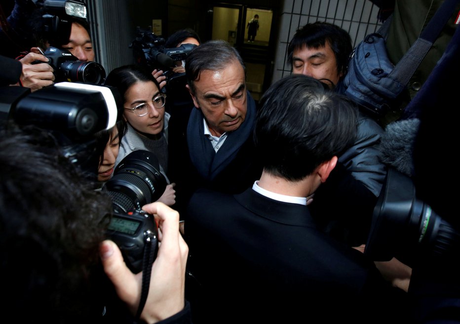 Fotografija: Carlos Ghosn je napovedal tiskovno konferenco, a so ga spet aretirali. FOTO: Reuters