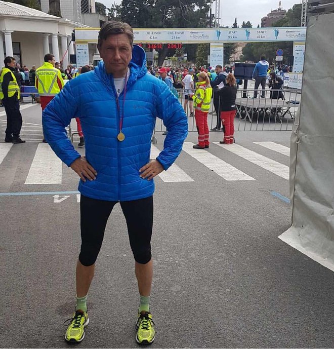 Borut Pahor je bil kljub nevšečnostim zadovoljen z rezultatom na Istrskem maratonu.