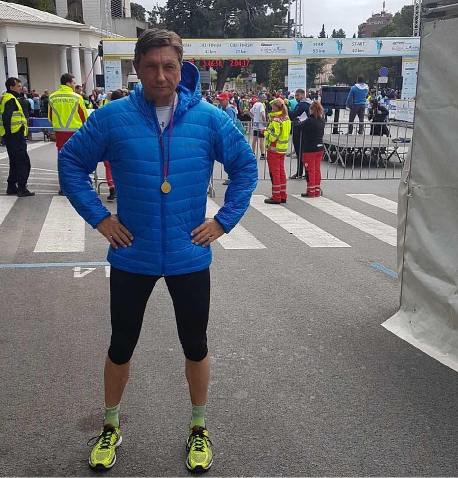 Fotografija: Borut Pahor je bil kljub nevšečnostim zadovoljen z rezultatom na Istrskem maratonu.