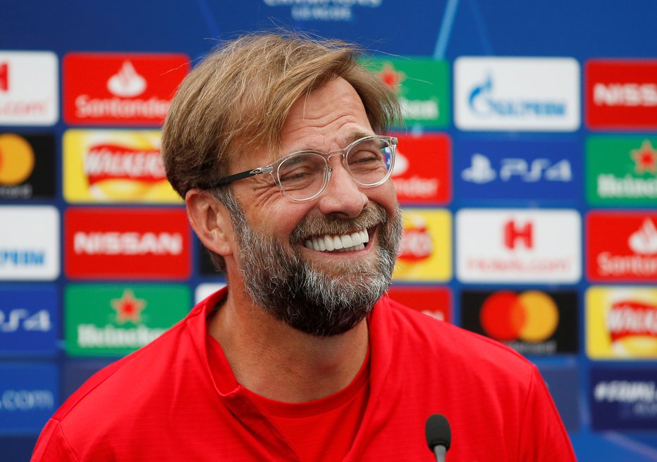 Fotografija: Ali bo Jürgen Klopp tako nasmejan tudi po današnjem sklepnem dejanju v ligi prvakov? FOTO: Reuters