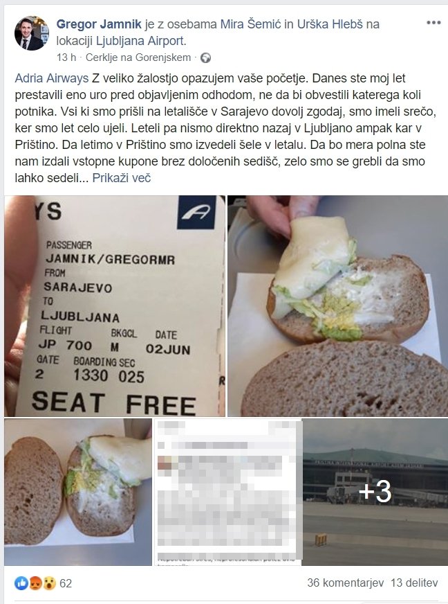 Jamnik je opisu poti priložil fotografije sendviča.<br />
FOTO: Facebook