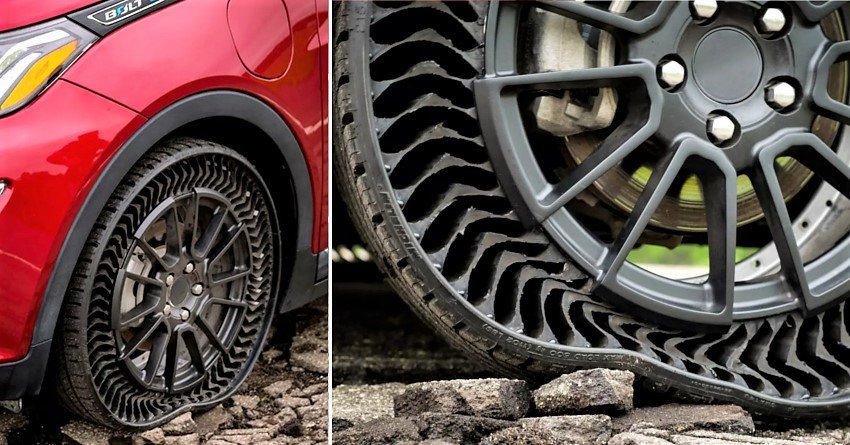 Fotografija: Michelinova brezzračna pnevmatika je za zdaj še koncept. FOTO: Michelin