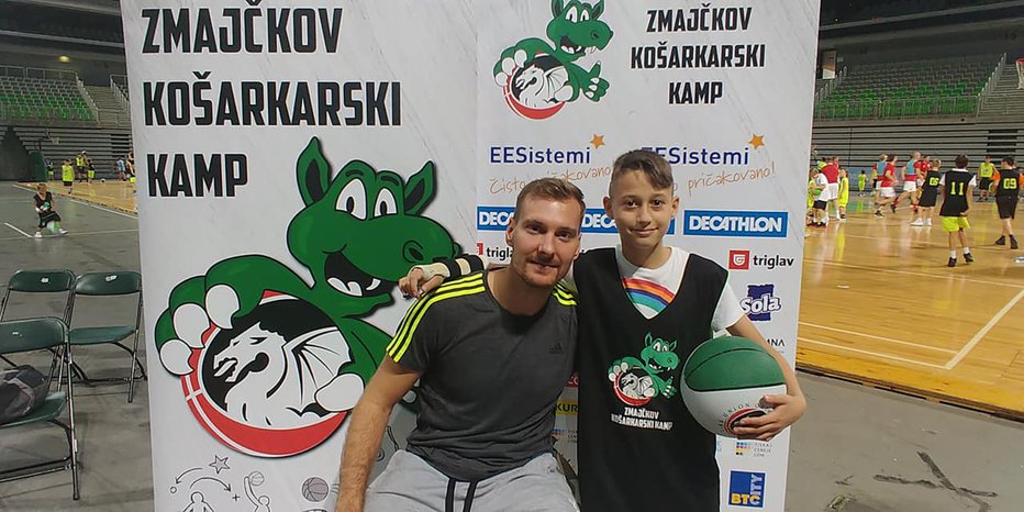 Fotografija: Zoran Dragić je bil v minulih dneh že v Stožicah, saj je bil gost Zmajčkovega košarkarskega kampa. FOTO: FB Zmajčkov košarkarski kamp 2019