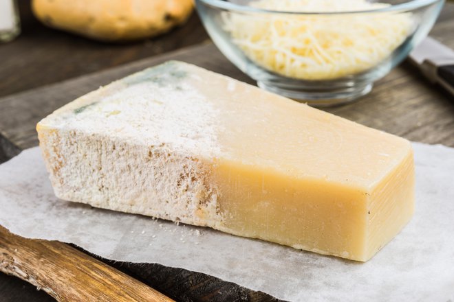 Če opazimo plesen na trdem siru, denimo parmezanu, ga dobro obrežemo.