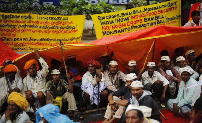 Protest indijskih kmetov v New Delhiju<br />
FOTO: REUTERS