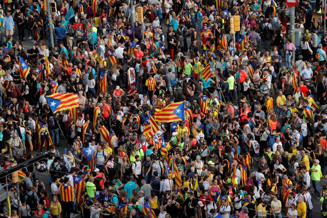 Protesti v Barceloni. FOTO: Juan Medina, Reuters