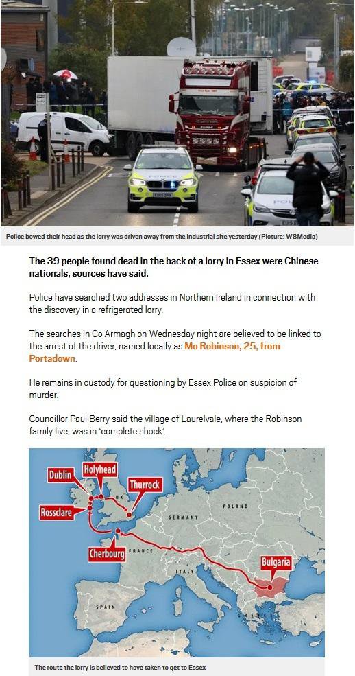 Preiskovalci domnevajo, da je tovornjak v Anglijo pripeljal po balkanski migrantski poti. FOTO: posnetek zaslona