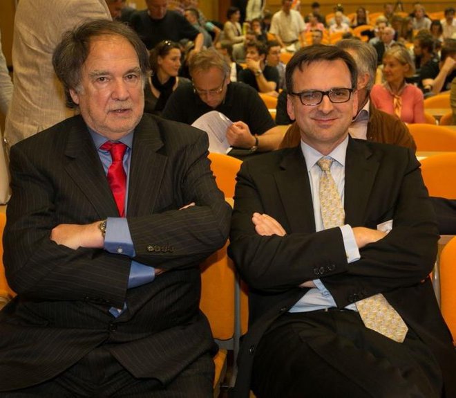 Uspešna Slovenca Richard in Jospeph Fuisz sta leta 2014 predavala na ljubljanski pravni fakulteti. FOTO: jezuiti.si