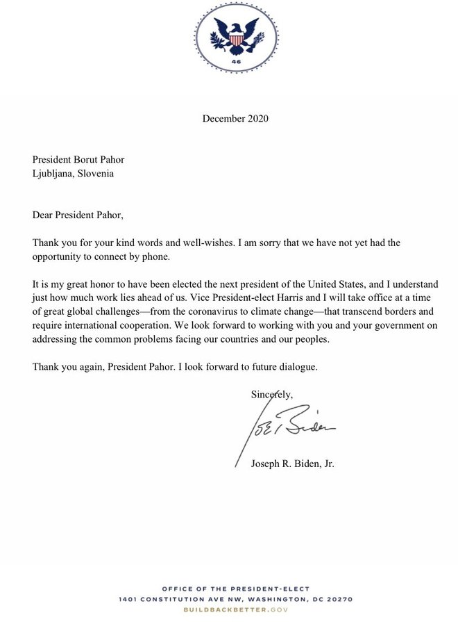 Bidnovo pismo Pahorju. FOTO: Zaslonski posnetek