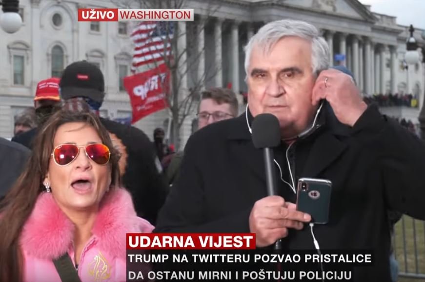 Fotografija: Ivica Puljić na terenu s Trumpovimi podporniki. FOTO: Youtube