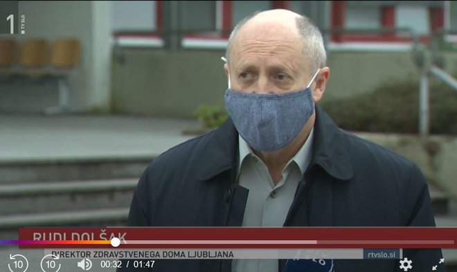 Rudi Dolšak, preden mu je maska padla z nosu. FOTO: TV Slovenija
