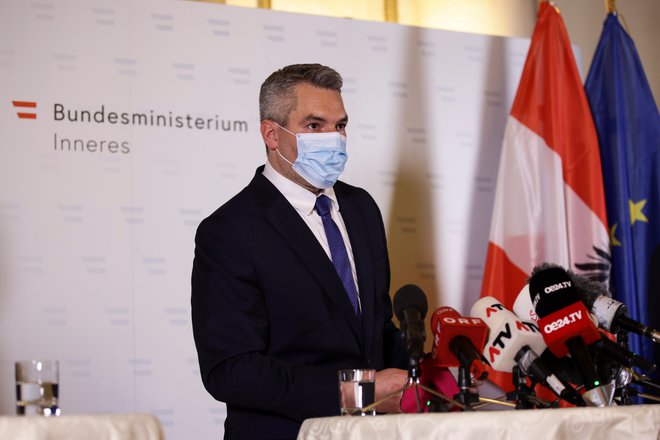 Avstrijski notranji minister Karl Nehammer FOTO: Lisi Niesner/Reuters