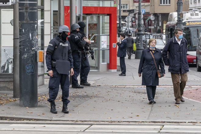 Na Dunaju je trenutno mobiliziranih približno 1000 policistov, ki jim na pomoč prihajajo tudi kolegi iz drugih zveznih dežel. FOTO: Matej Fišer