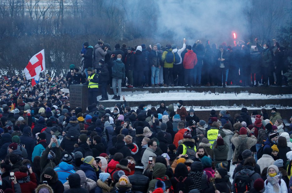 Fotografija: Najbolj množični je bil shod v Moskvi. FOTO: Anton Vaganov, Reuters