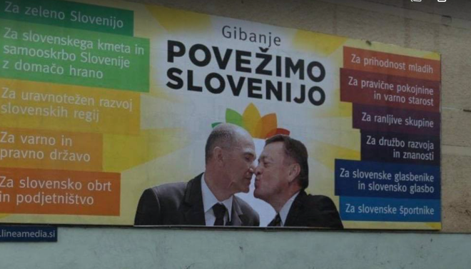 Plakat na ljubljanskem Viču. FOTO: Twitter