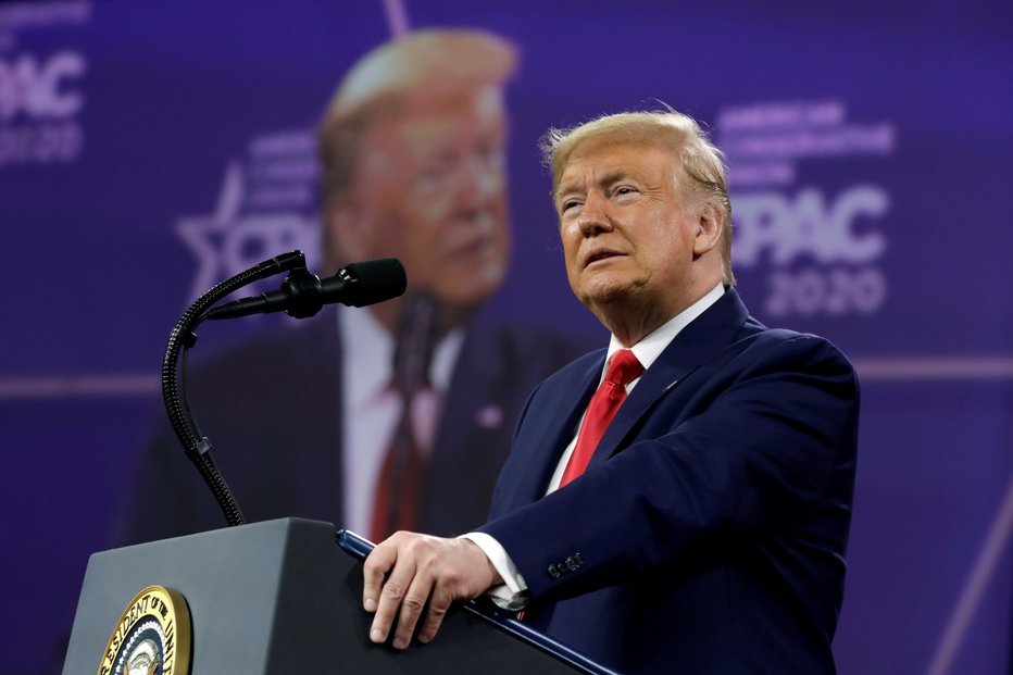 Fotografija: FILE PHOTO: U.S. President Donald Trump addresses the Conservative Political Action Conference (CPAC) annual meeting at National Harbor in Oxon Hill, Maryland, U.S., February 29, 2020. REUTERS/Yuri Gripas/File Photo FOTO: Yuri Gripas Reuters