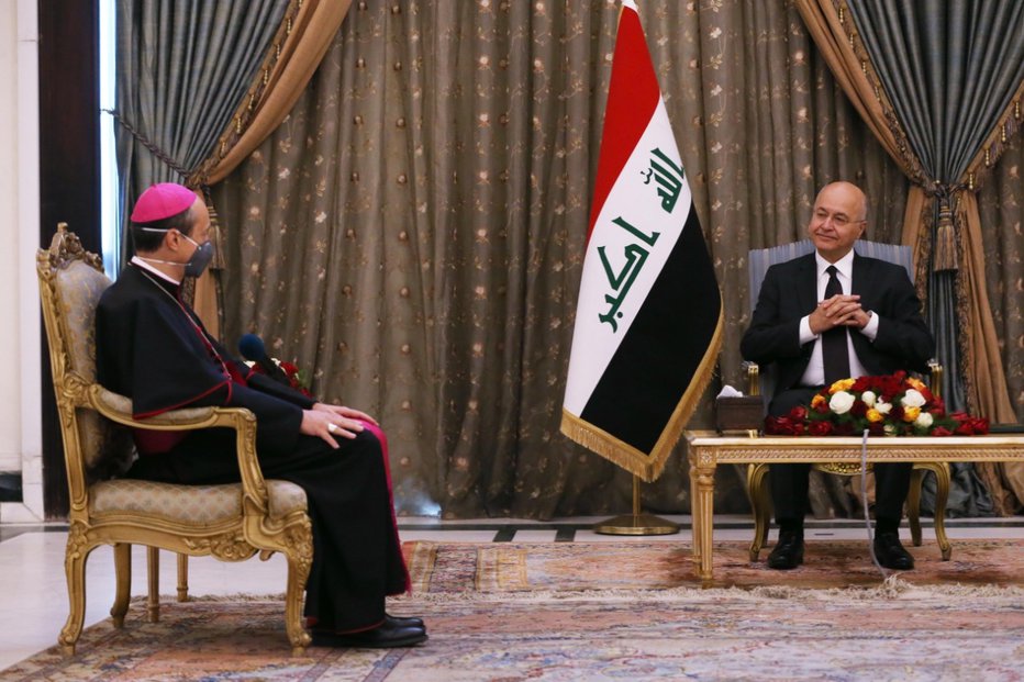 Fotografija: Leskovar je septembra lani iraškemu predsedniku predal poverilna pisma. FOTO: Presidency.iq
