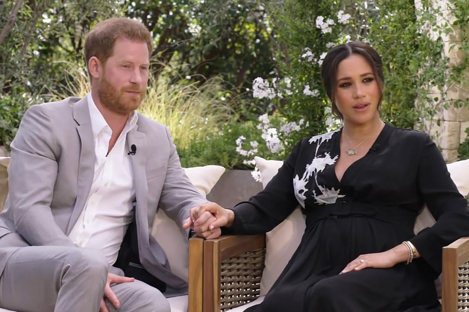 Fotografija: Meghan in Harry pri Oprah. FOTO: Youtube