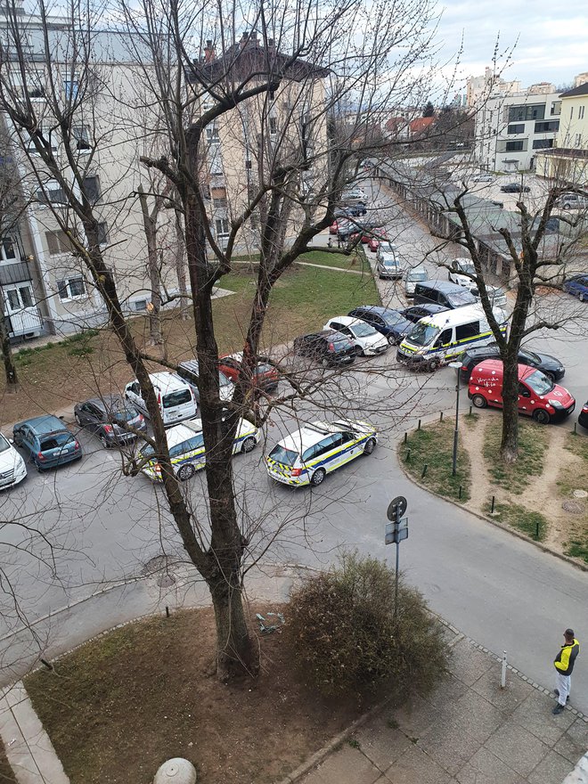 Policijska akcija na Potrčevi ulici v Ljubljani. FOTO: bralec Janez