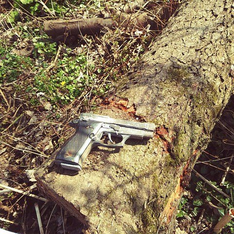 Fotografija: Jože je pištolo poslikal, ni pa gledal, ali je nabita. FOTO: osebni arhiv