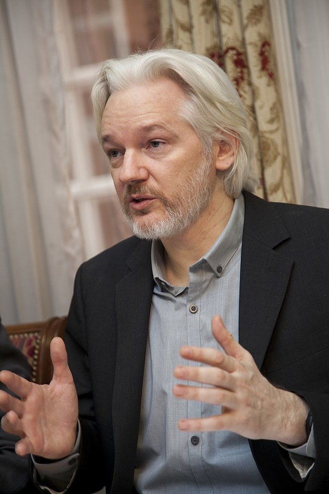 Politični aktivist Julian Assange je menda vodja in ustanovitelj organizacije Wikileaks, ki objavlja tajne ali vsaj širšim množicam nedostopne dokumente. Trenutno je v priporu.