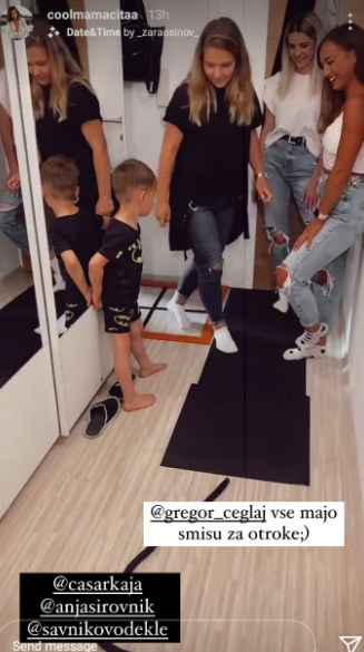 Nina, Anja in Kaja so poklepetale tudi z otrokoma. FOTO: Instagram