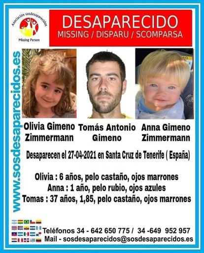 Deklici je 27. aprila ugrabil njun oče. FOTO: www.sosdesaparecidos.es