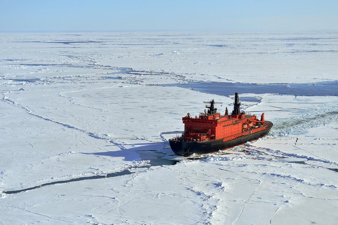 Iz ledene pokrajine jo je rešila ruska ledolomilka. FOTO: Sergey Zemnuhov/Getty Images