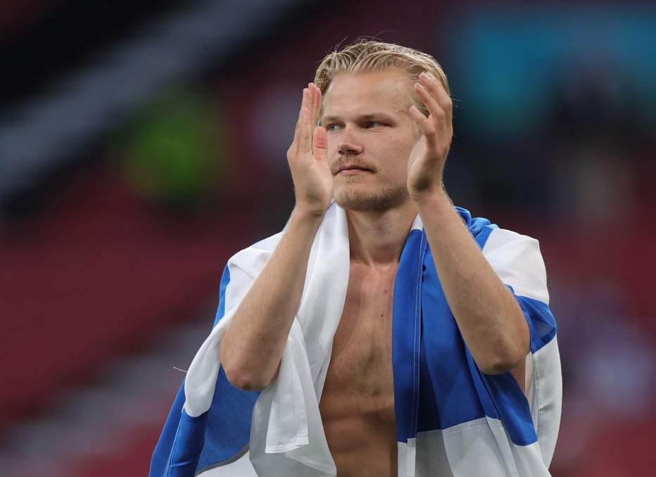 Fotografija: Joel Pohjanpalo je bil strelec zgodovinskega prvega gola za Finsko na evropskih prvenstvih. FOTO: Friedemann Vogel/Reuters