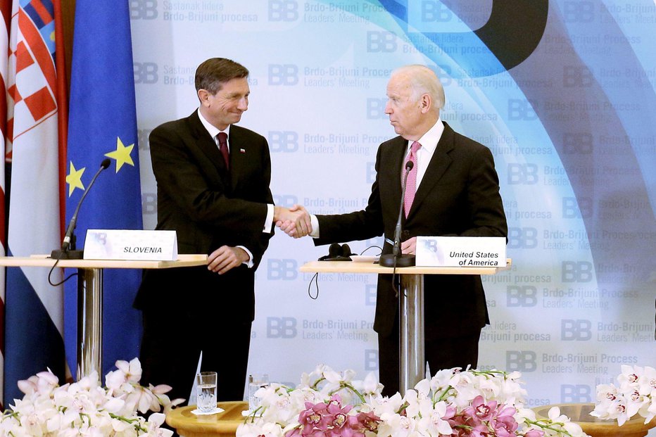 Fotografija: Pahor in Biden 25. novembra 2015 v Zagrebu. FOTO: STA