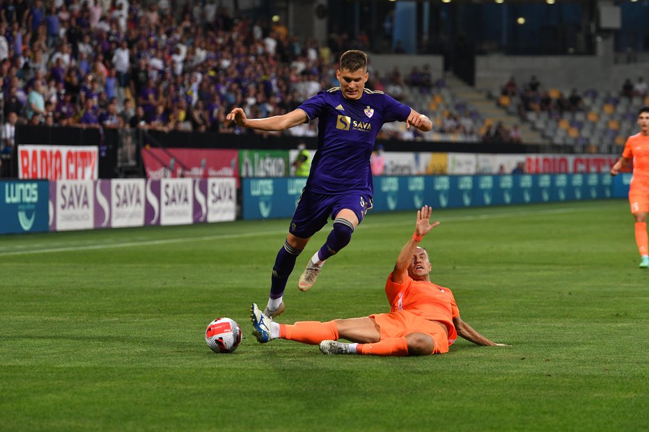 Fotografija: Nino Žugelj je zabil svoj prvi gol v članskem moštvu Maribora. FOTO: Marko Pigac/ mp produkcija