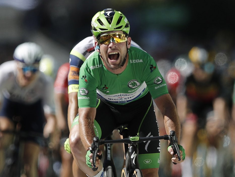 Fotografija: Mark Cavendish je slavil svojo 34. zmago na Touru. FOTO: Benoit Tessier/Reuters