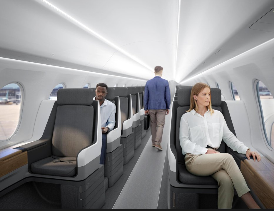 Fotografija: V kabini naj bi bili po uvodni zasnovi le dve vrsti sedežev. FOTO: Boom Supersonic