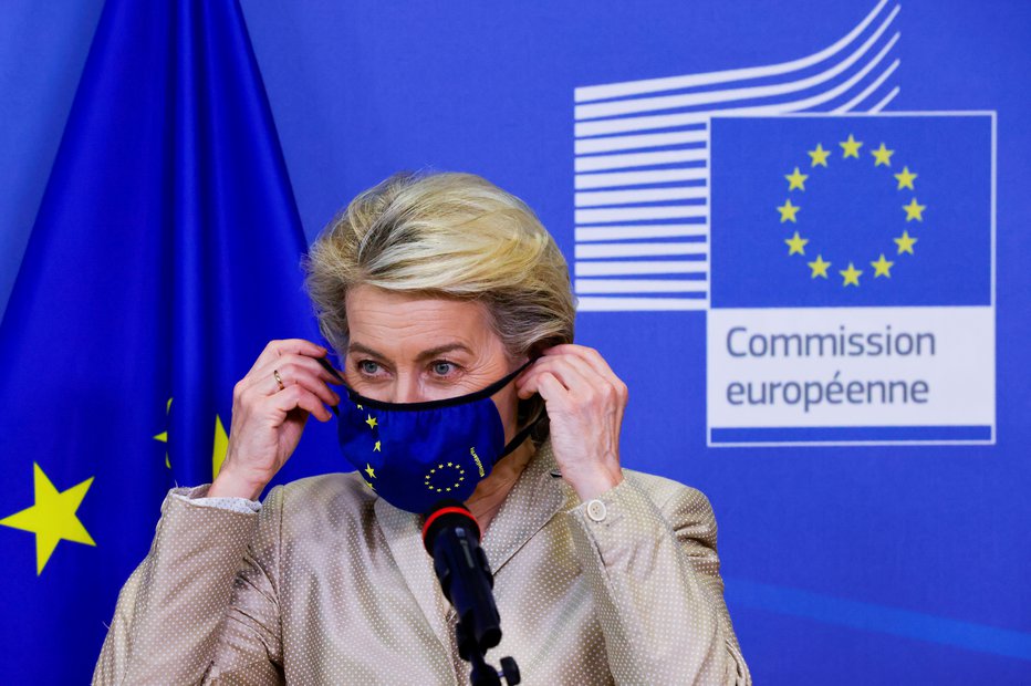Fotografija: Predsednica Evropske komisije Ursula von der Leyen. FOTO: Pascal Rossignol, Reuters