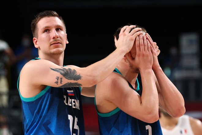 Slovenija – Francija, polfinale olimpijskih iger v Tokiu. FOTO: Brian Snyder, Reuters
