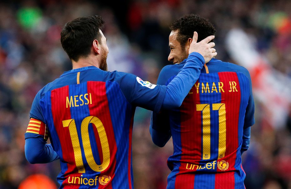 Fotografija: Messi in Neymar sta za Barcelono skupaj igrala med letoma 2013 in 2017. FOTO: Albert Gea/Reuters